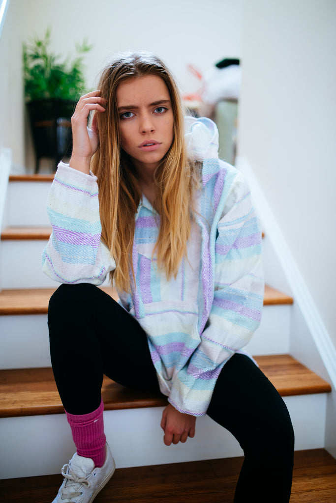 Baja Poncho Hoodie - Pastel