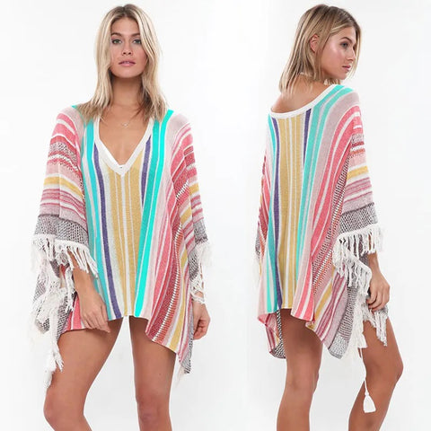 Beach Coverup Drug Rug Baja Poncho