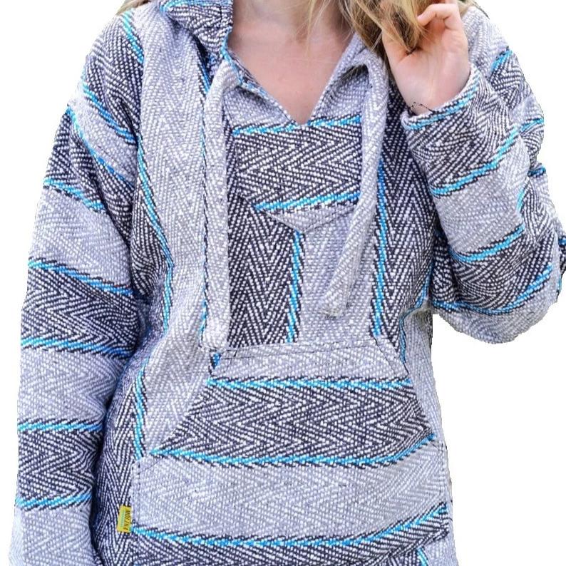 Baja Hoodie Drug Rug - Grey/Blue