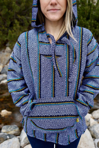 Baja Hoodie Diamond Blue/Yellow