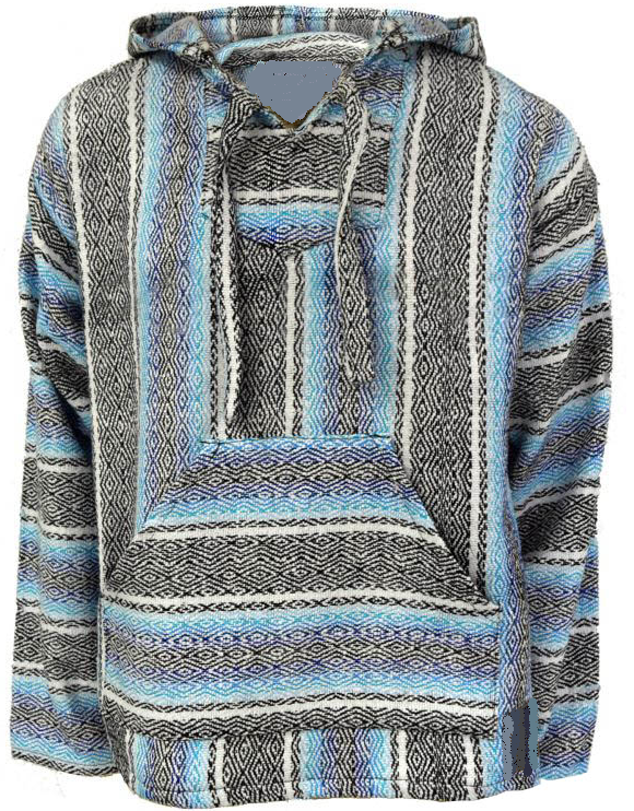 Baja Hoodie - Black/White/Blues
