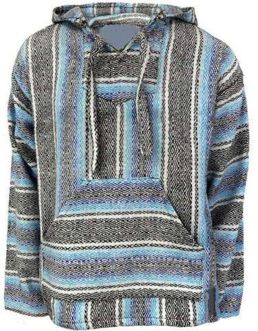 Baja Hoodie - Black/White/Blues