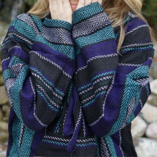 Baja Hoodie Purple/Turquoise/Black