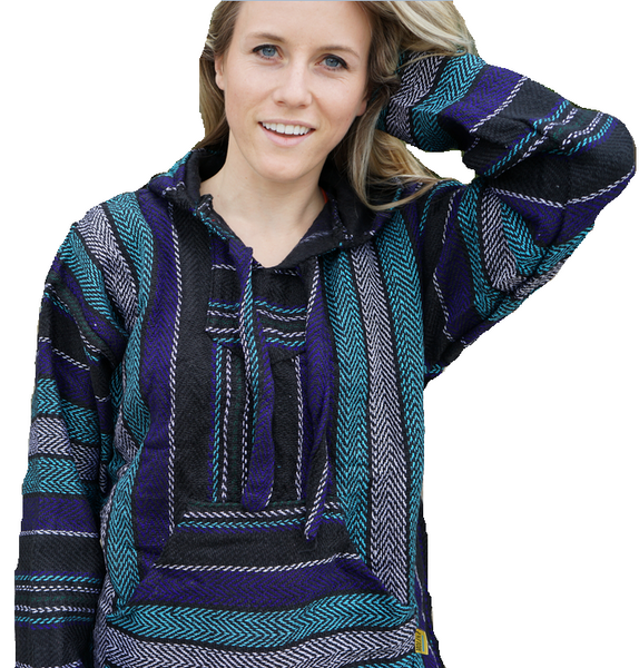 Baja Hoodie Purple/Turquoise/Black
