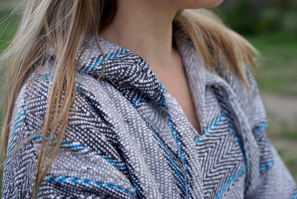 Baja Hoodie Drug Rug - Grey/Blue