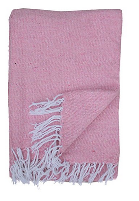 Solid Pink Mexican Blanket